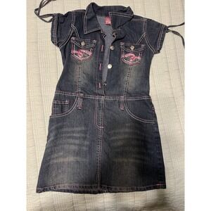 VTG Y2K 2 Be Real Denim Dress Girls 10/12 Womens XS/S?